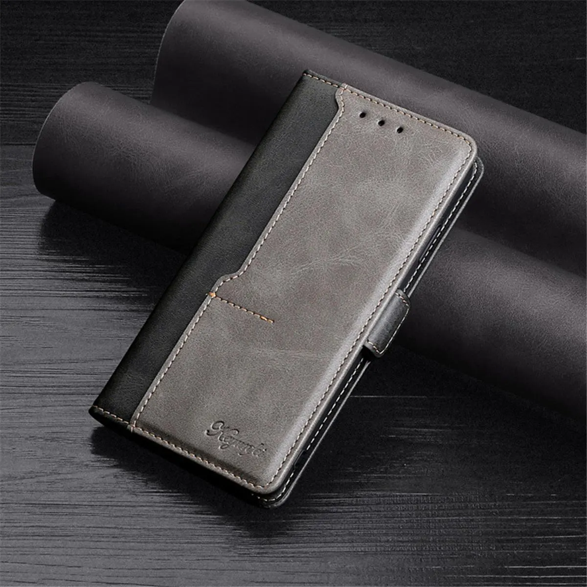 Oppo A16 Phone Case Luxury R Wallet Case with Credit Card Slots Stand Magnetic