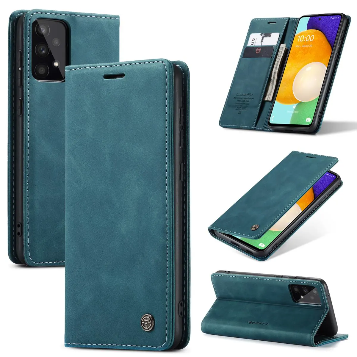 R Magnetic Flip Leather Case for SE 2020 Phone Case Wallet Card Cover