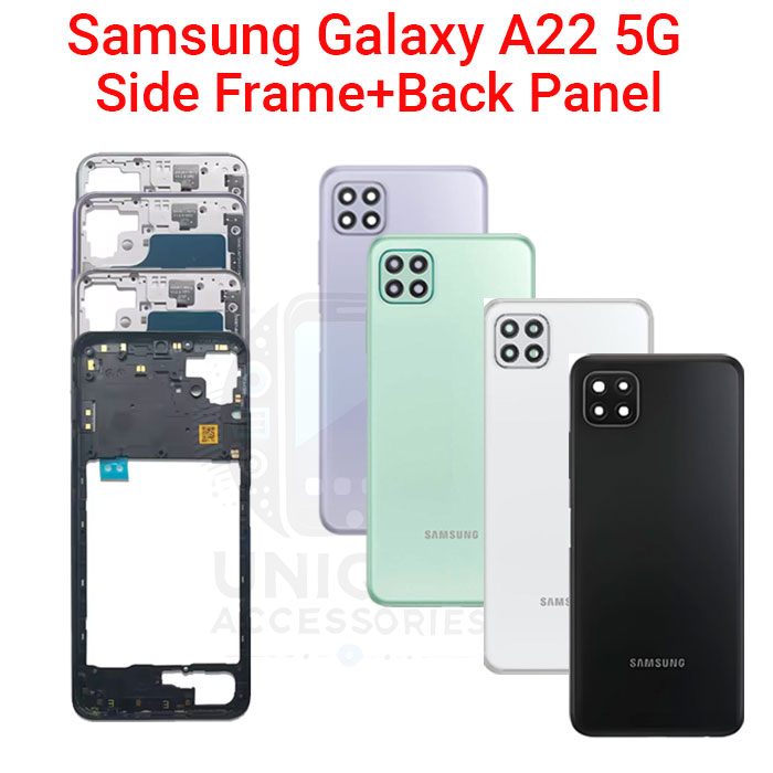 Samsung Galaxy A22 5G Side Frame + Back Panel Housing + Camera Glass Back Shell