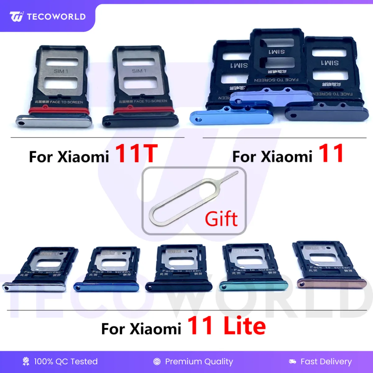 Xiaomi Mi 11/Mi 11T/ Mi 11Lite Single / Dual Nano Sim Card Tray Holder Sim Adaptor - Price in Bangladesh
