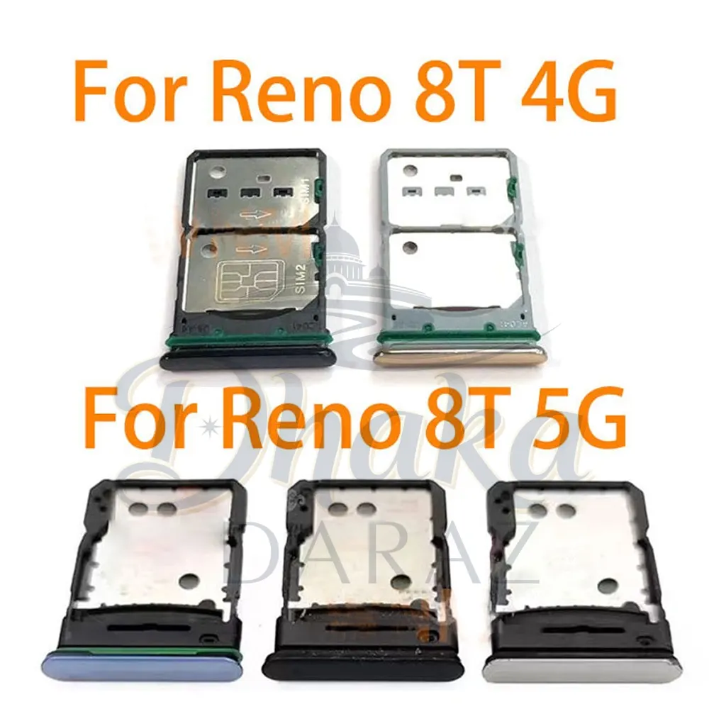 Oppo Reno 8T 4G 5G Sim Tray Micro SD Card Slot with Sim Ejector Pin Replacement Parts - Price in Bangladesh