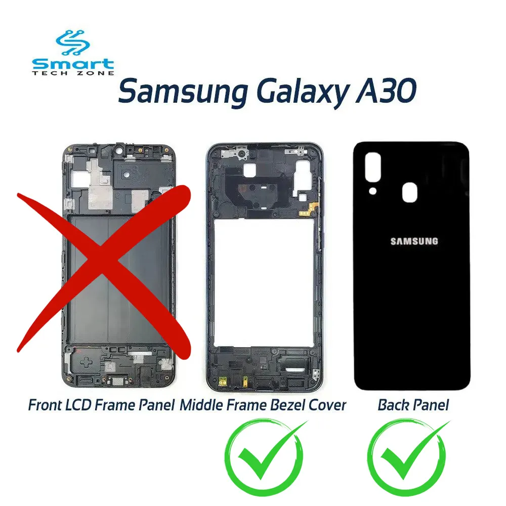 Samsung Galaxy A30 Middle Bezel Housing Frame and Back Panel Without Front LCD Frame Replacement Parts Price in Bangladesh - Mobile.com.bd