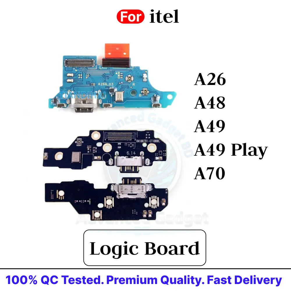 Charging Logic Board For Itel A26 A48 A49 A49 Play A50 A60 A70 P40 S23 Charging Port - Price in Bangladesh