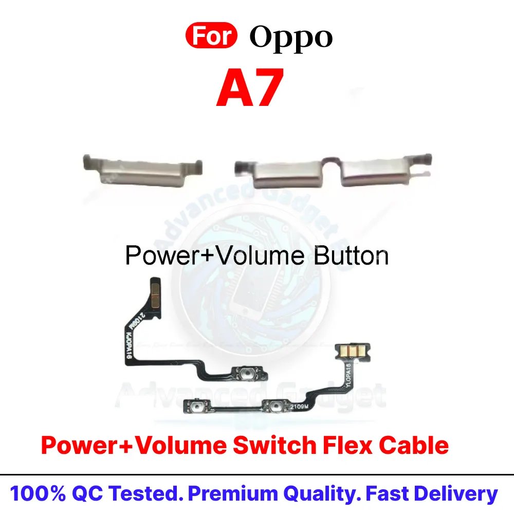 Oppo A7 Control Volume Button + Power ON / Off External Switch Flex Cable Button Key - Price in Bangladesh