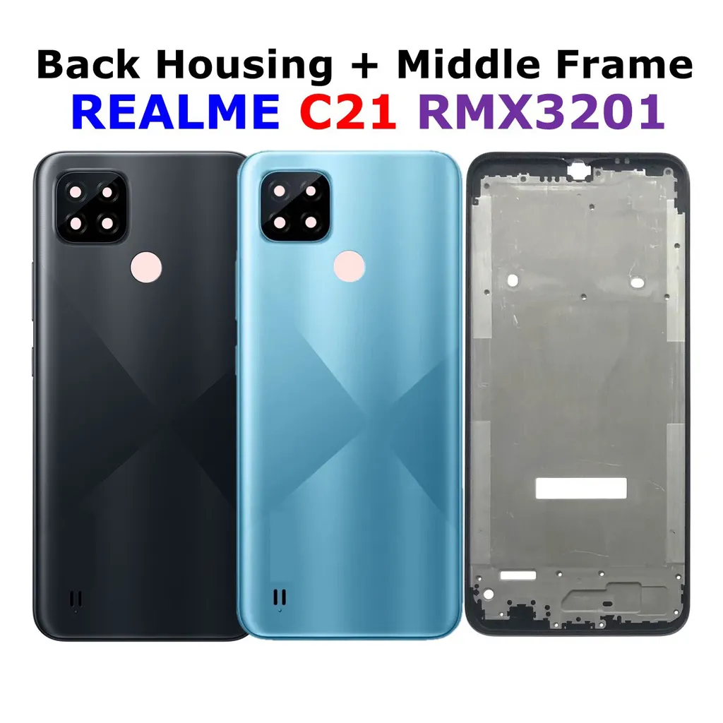 Relame C21 2021 RMX3201 - Full Body Housing With Middle Frame & On Off Volume Buttons Replacement Parts Price in Bangladesh - Mobile.com.bd