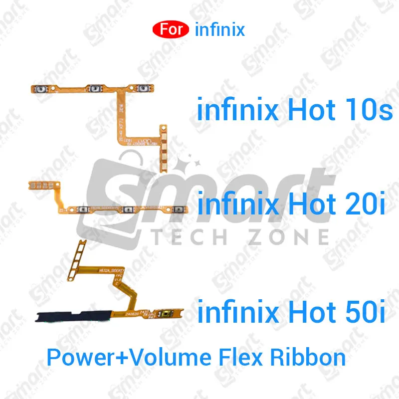 Power Button Volume Switch On Off Key Flex Cable For infinix Hot 10s 20i 50i Side Volume Up Down Buttons Flex Cable Replacement Parts - Price in Bangladesh