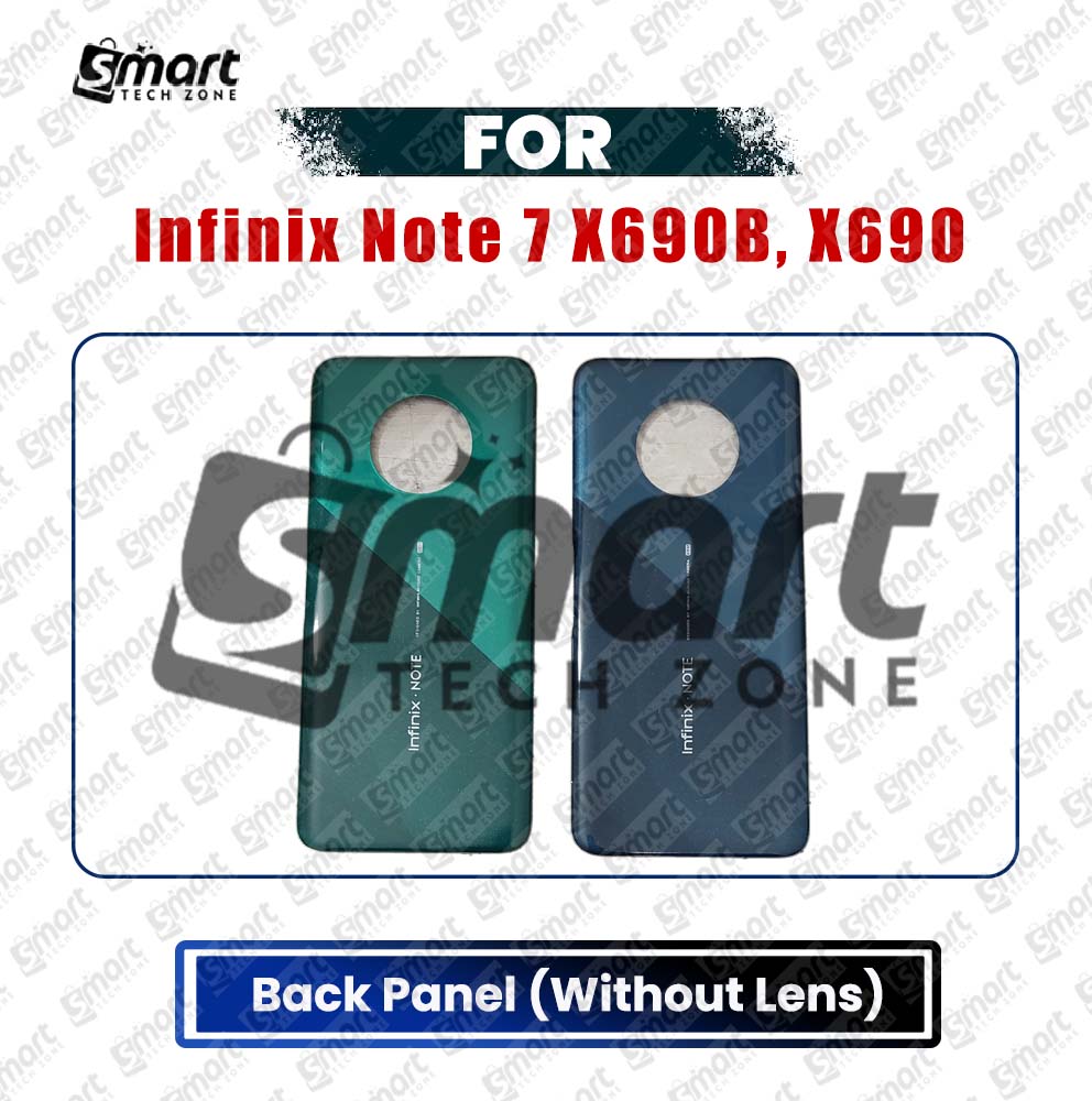 For Infinix Note 7 X690B, X690 Back Panel/Backshell/Battery Cover Casing With Logo and Camera Glass -All Colors Available Replacement Parts