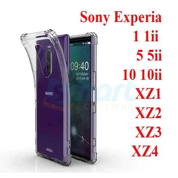 Shockproof Back Cover Case for For Sony Experia 11ii 5 5ii 10 10ii XZ1 XZ2 XZ3 XZ4 Raised Bump for Camera & Screen Protection | Ultra Clear Soft Silicone Back Cover for Shockproof Back Cover Case (Transparent)