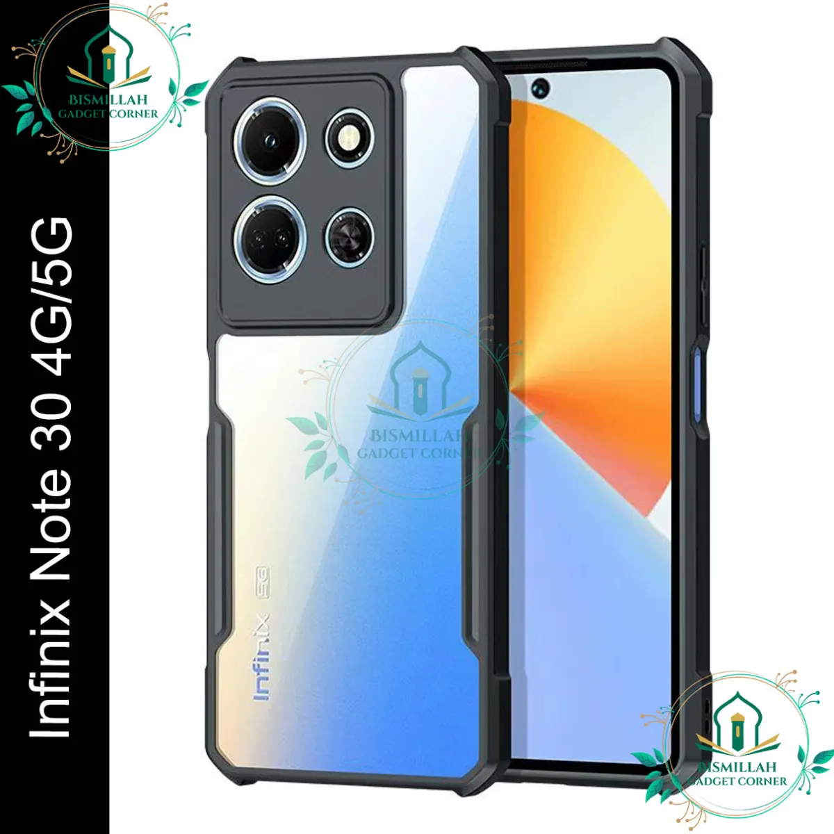 Xundd Back Cover for Infinix Note 30 4G / Infinix Note 30 5G Transparent Hybrid Hard PC Back Bumper