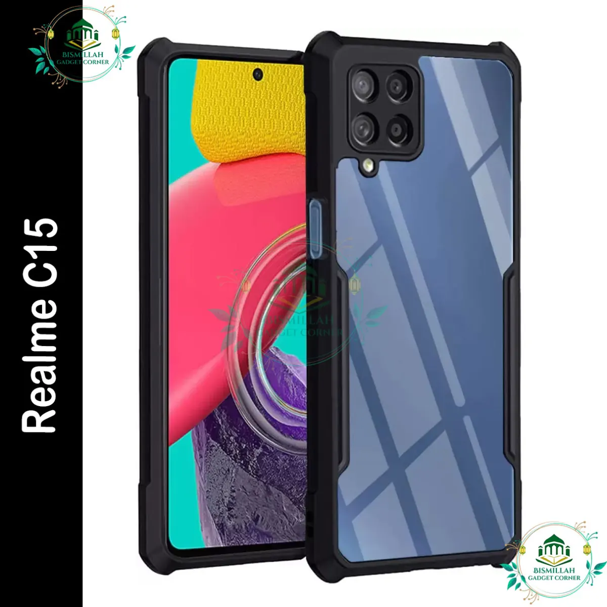 Original Xundd Back Cover for Realme C15 Transparent Hybrid Hard PC Back Bumper
