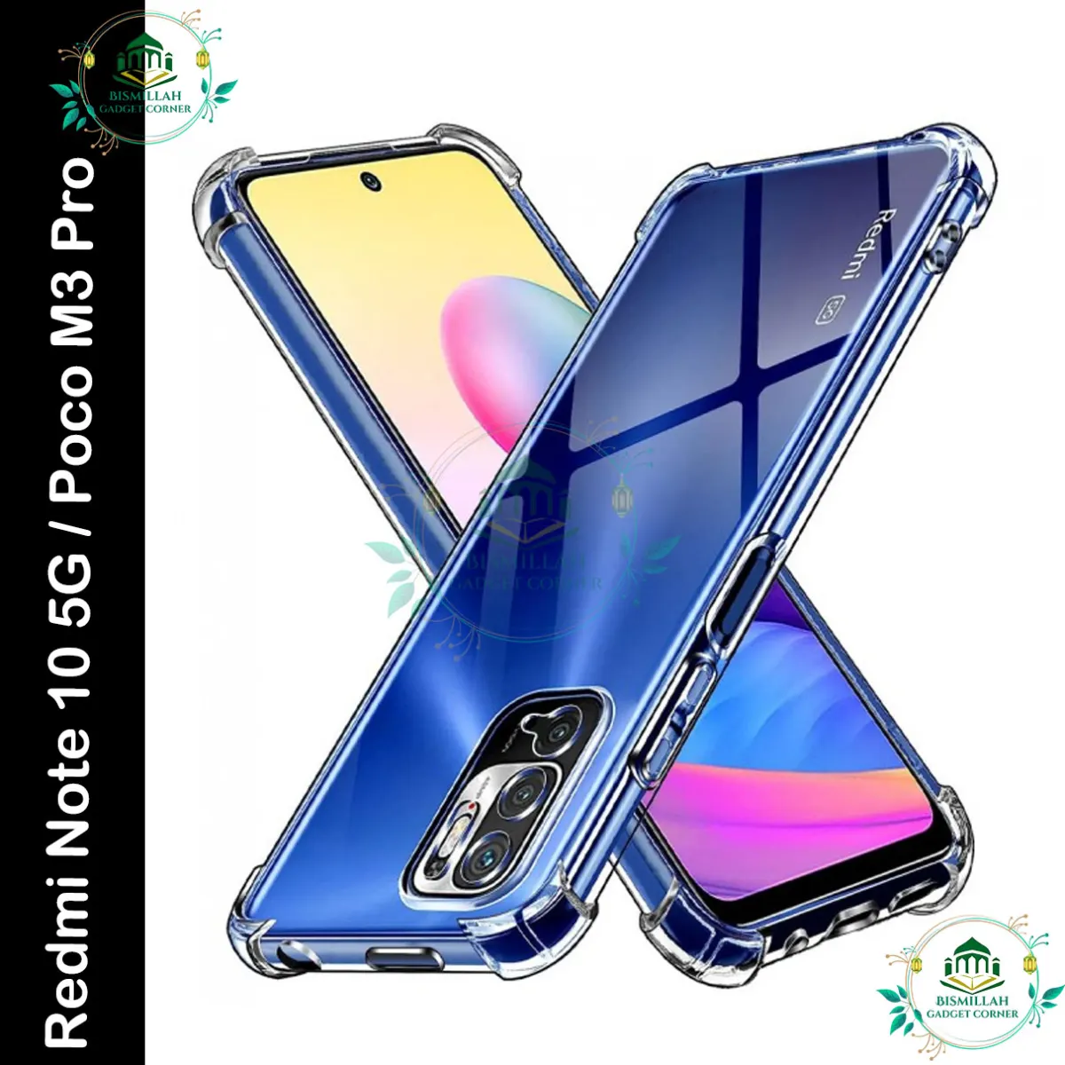 Transparent back cover For Xiaomi Poco M3 Pro / Redmi Note 10 5G Luxury transparent Protect Back Cover Soft Case