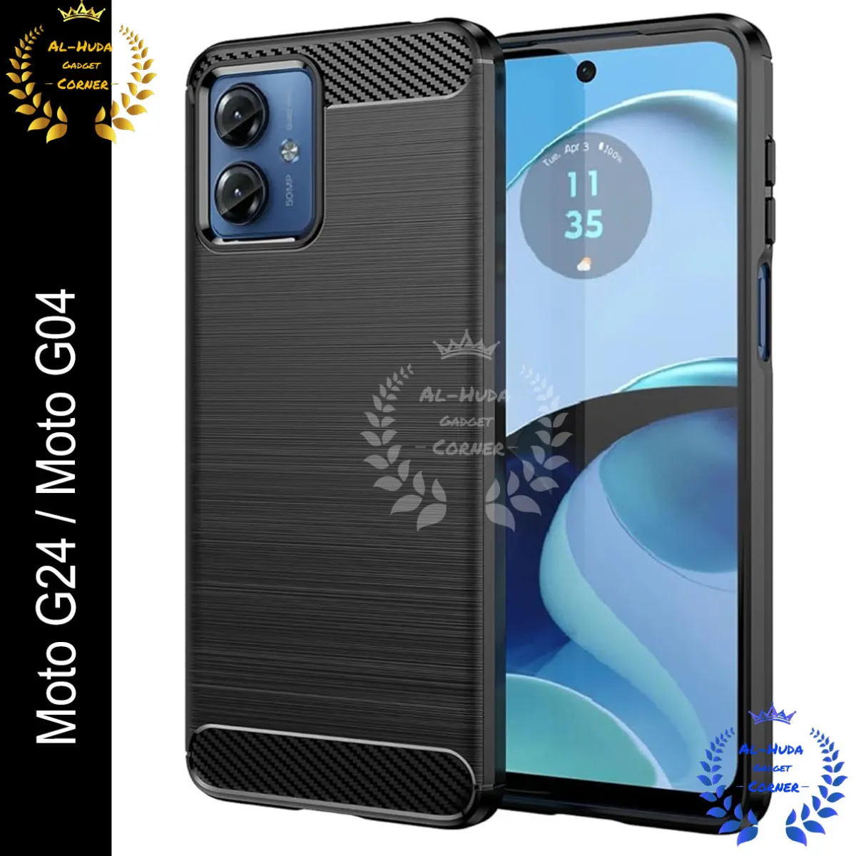 High Quality Spigen cover For Motorola Moto G24 / Motorola Moto G04 Carbon Fiber Back cover Soft Slim Fashion Non-Slip Protective Carbon Fiber Phone Case