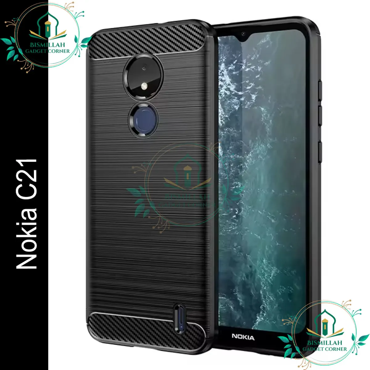 Spigen cover For Nokia C21 Carbon Fiber Back cover Soft Slim Fashion Non-Slip Protective Carbon Fiber Phone Case
