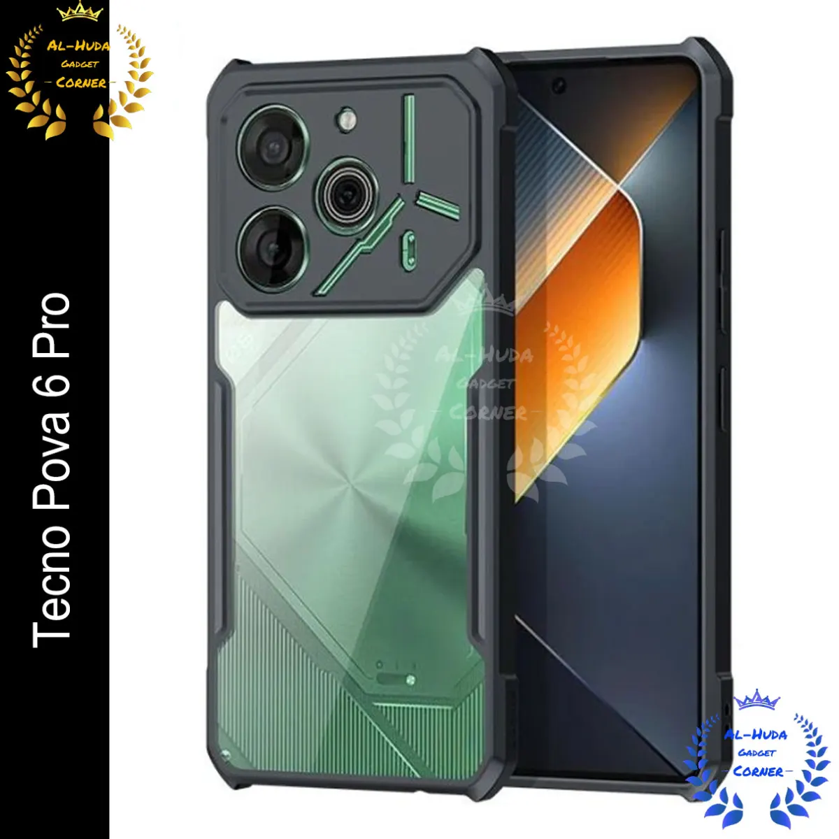 Xundd Back Cover for Tecno Pova 6 Pro Transparent Hybrid Hard PC Back Bumper