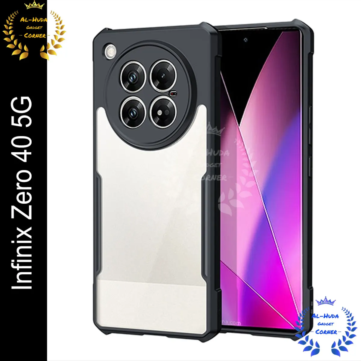 Xundd Back Cover for Infinix Zero 40 5G Transparent Hybrid Hard PC Back Bumper