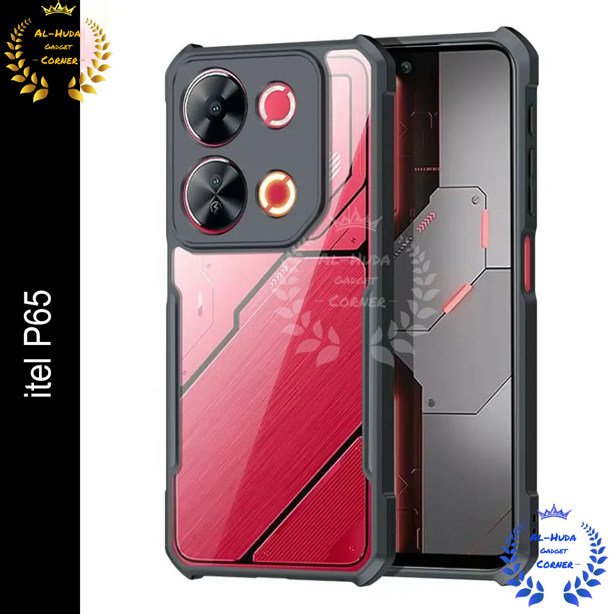Xundd Back Cover for itel P65 4G Transparent Hybrid Hard PC Back Bumper