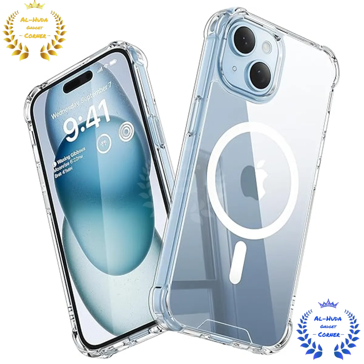 Shockproof & Transparent Crystal Clear Back Cover Case / Matte Protective Lens Flexible Back Cover for Apple iPhone 15 / iPhone 15 Plus | Slim Silicone Cover with Soft Lining Shockproof Full Body Bumper Case