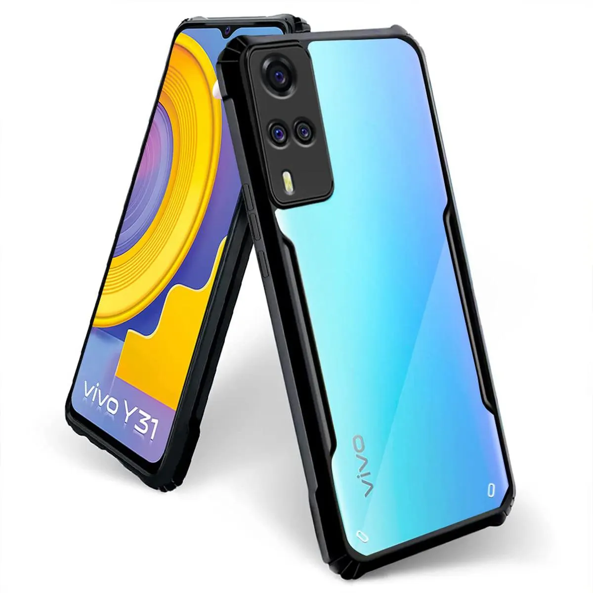 Vivo y31 2021/y51a 2021/y53s 4g/y51 2020 vivo y51 ব্যাক কভারের জন্য শকপ্রুফ tpu বাম্পার হার্ড ক্লিয়ার এক্রাইলিক মোবাইল ফোন কেস-ফোন