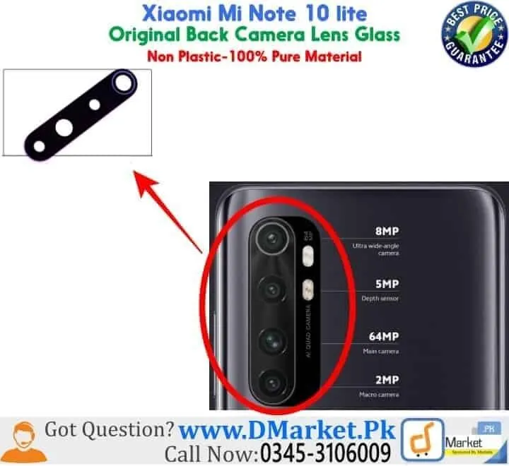 For Xiaomi Mi Note 10 Lite camera main glass Rear Facing Camera Glass Lens Replacement