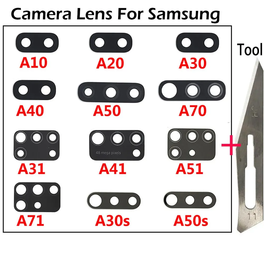 Samsung a10s a20s a21s a30s a50s a31 a41 a51 a71 a10 a20 a30 a50 a70 a12 a21 a02s মেরামতের সরঞ্জামের জন্য রিয়ার ব্যাক ক্যামেরা গ্লাস লেন্স