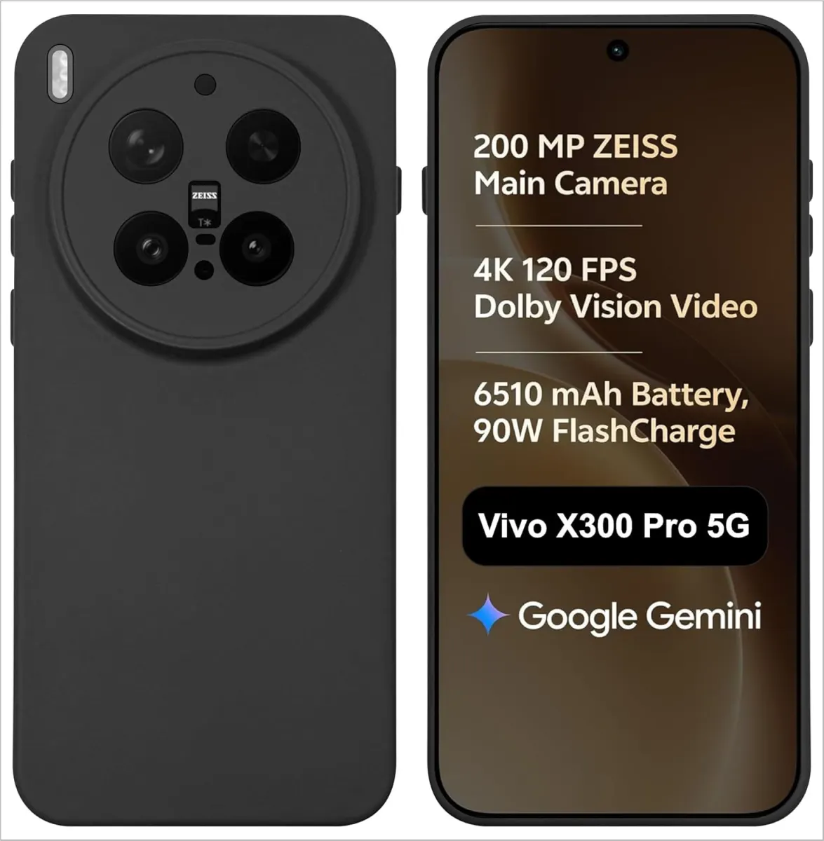 Premium Liquid Silicone Cover for Vivo X300 Pro 5G Back Cover with full camera protection