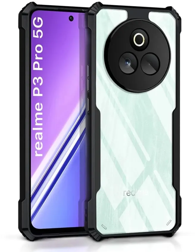 Xundd Back Cover for Realme P3 Pro 5G Transparent Hybrid Hard PC Back Bumper