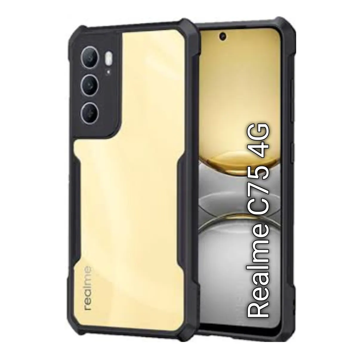 Xundd Back Cover for Realme C75 4G Transparent Hybrid Hard PC Back Bumper
