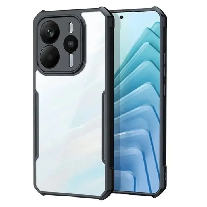 Xundd Back Cover for realme GT 6T 5G Transparent Hybrid Hard PC Back Bumper