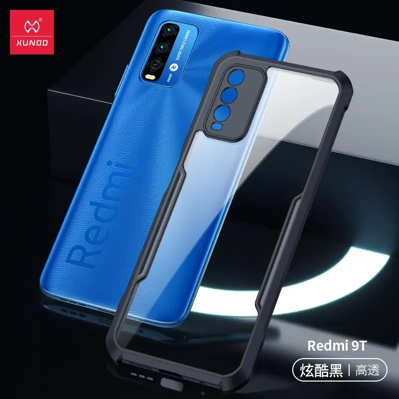 Xundd Back Cover for Redmi 9 Power Transparent Hybrid Hard PC Back Bumper