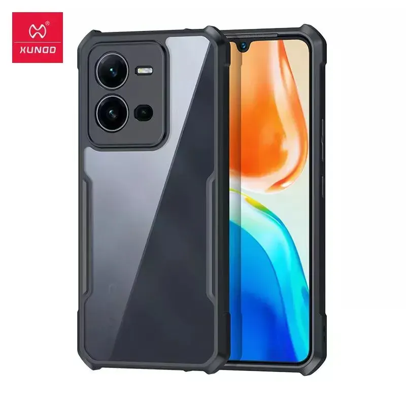 Xundd Back Cover for Vivo V25 Transparent Hybrid Hard PC Back Bumper