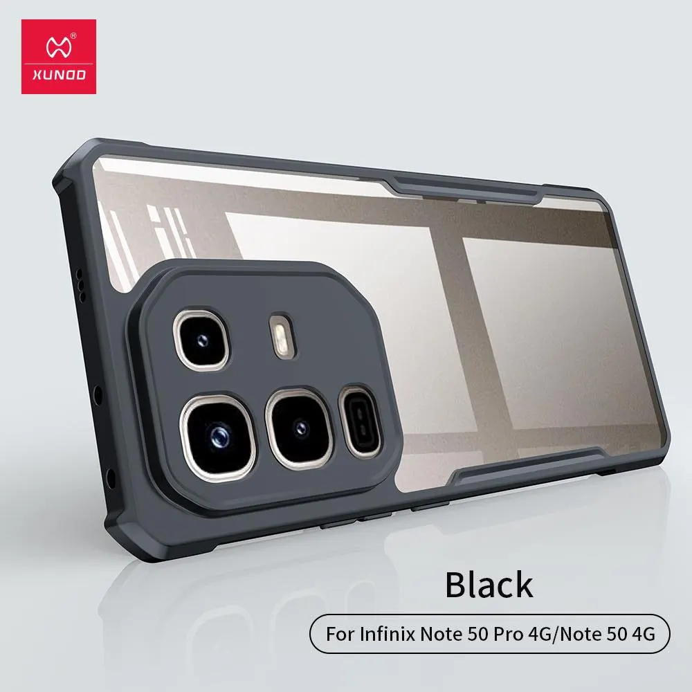 Xundd Back Cover for Infinix Note 50 Pro Transparent Hybrid Hard PC Back Bumper