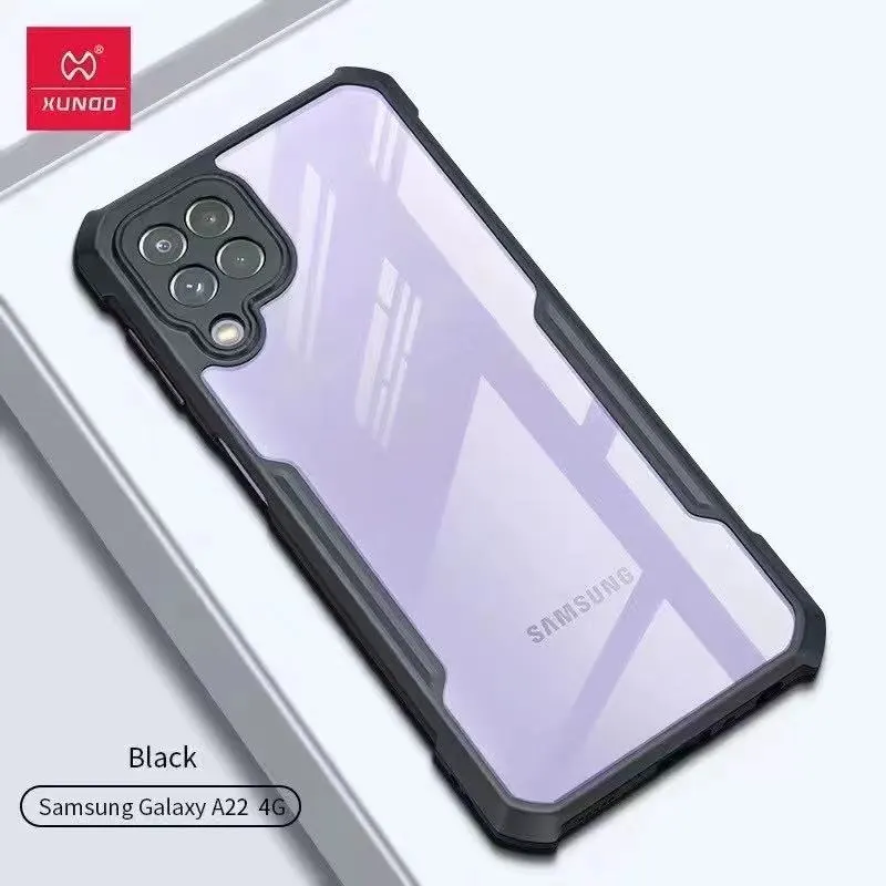 Xundd Back Cover for Samsung Galaxy A22 4G Transparent Hybrid Hard PC Back Bumper
