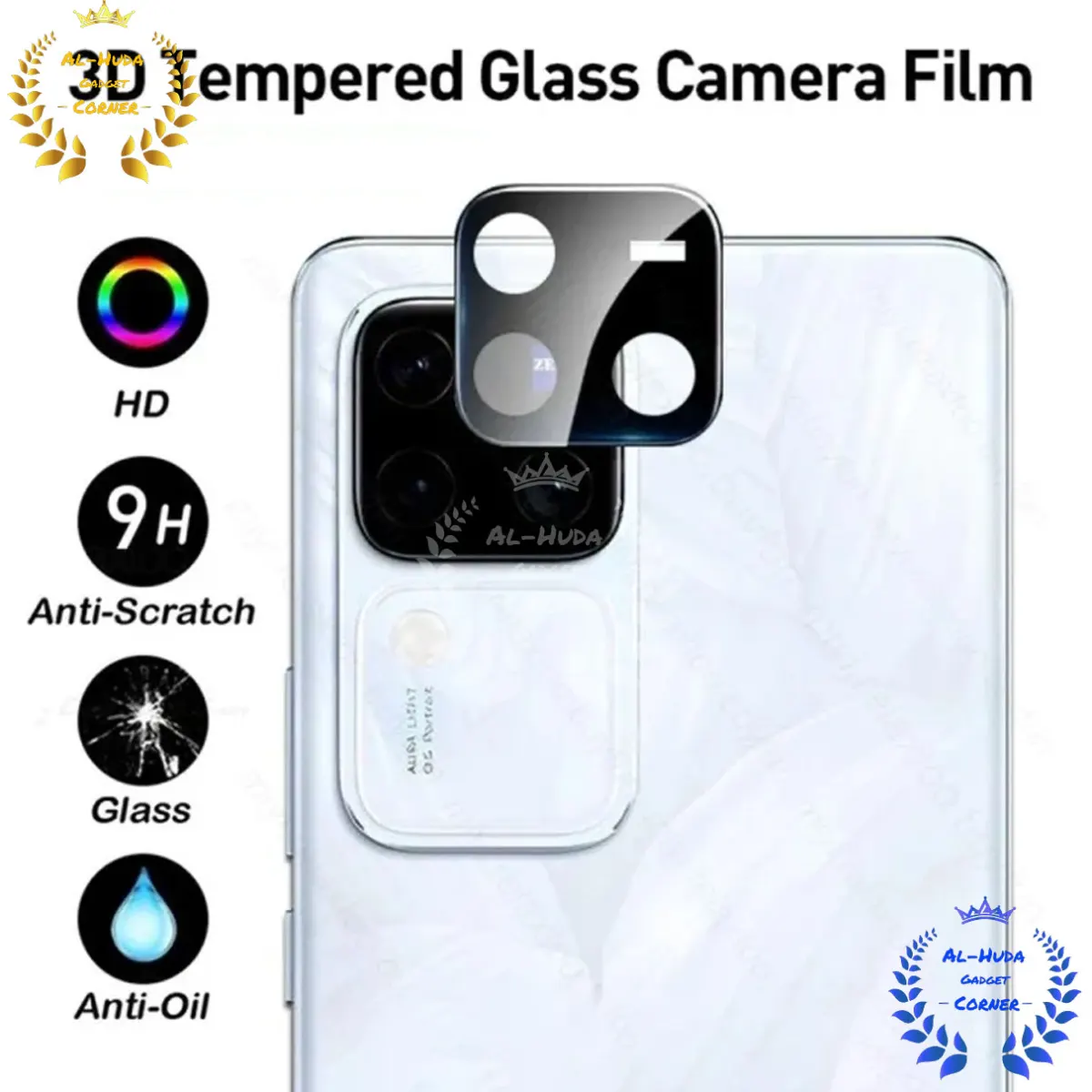 vivo V30 Pro 5G Back 9H Full Camera Lens Protector Rear 9H 3D Camera Lens Protector,Upgraded HD,Clear Scratch Resistant [With Photo Friendly Flash Cut] - Price in Bangladesh