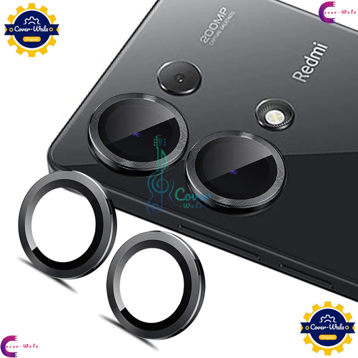 For Xiaomi Redmi Note 13 Pro 4G Camera Protector WSKEN Metal Ring Tempered Glass Camera Lens Protector power by AL-Huda Gadget Corner - Price in Bangladesh