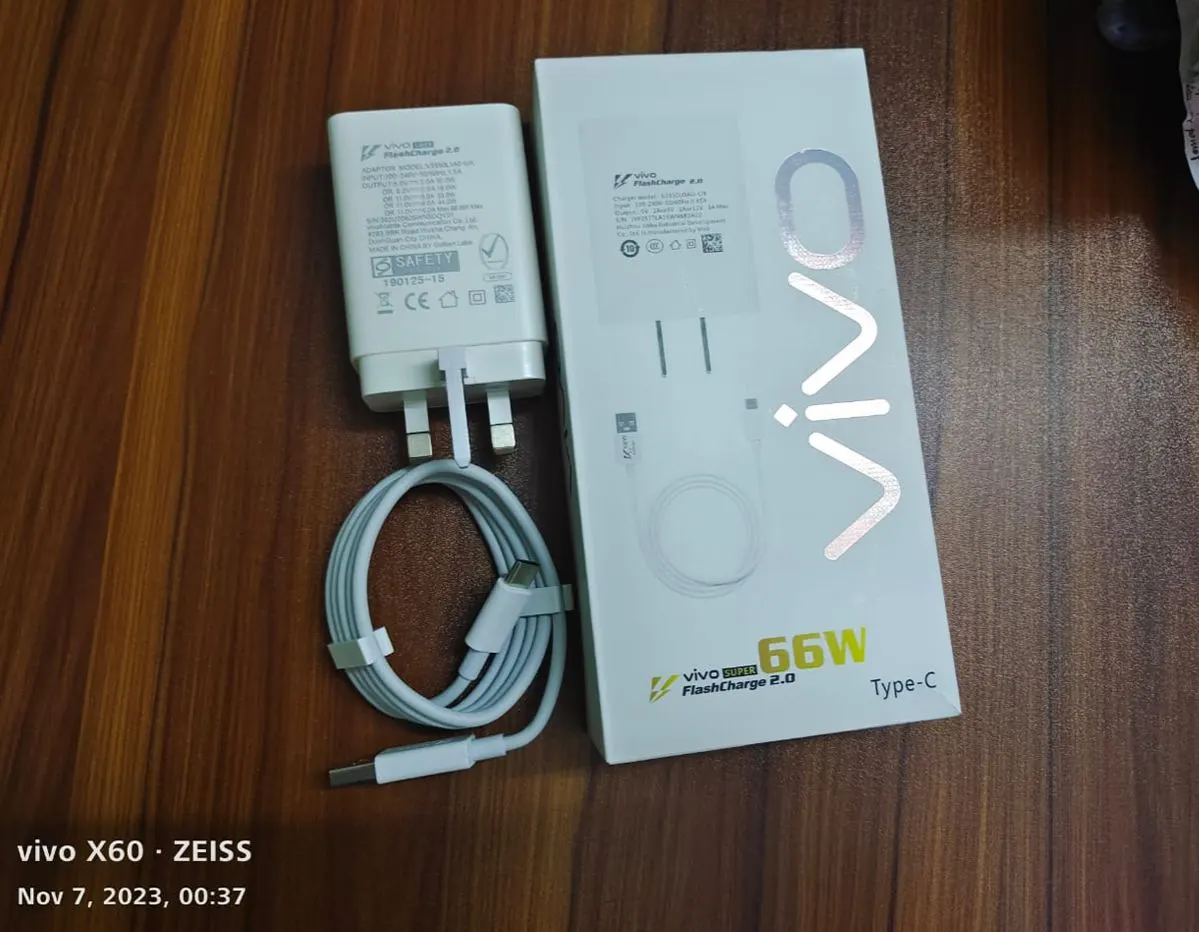 Vivo 66W FlashCharge 2.0 Charger for Vivo X Series & Latest/5G Phones.For Vivo V23 , V23e , V23e 5G , V23 5G , V23 Pro , V25 , V25 , Y35 ,Y55 , Y76 5G , Y75 ,  Y78 , Y78+ , iQOO Z7 , iQOO Z7s , iQOO Pad , X70 Pro - Price in Bangladesh