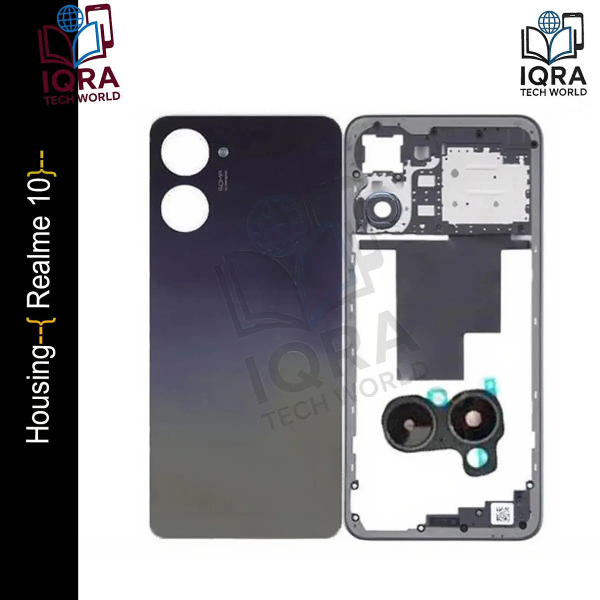 Realme 10 (Backshell) Back Panel with Side Frame Housing(Black) Back Panels & Housings Price in Bangladesh - Mobile.com.bd