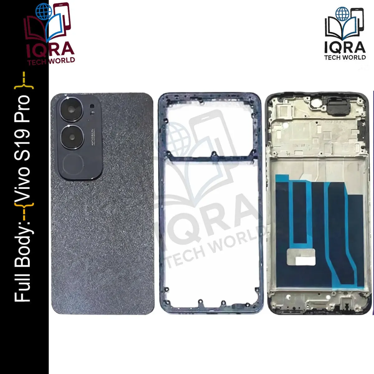 Vivo S19 Pro Full Body Housing / Middle Frame Chassis with Back Panel(Black) Replacement Parts Price in Bangladesh - Mobile.com.bd