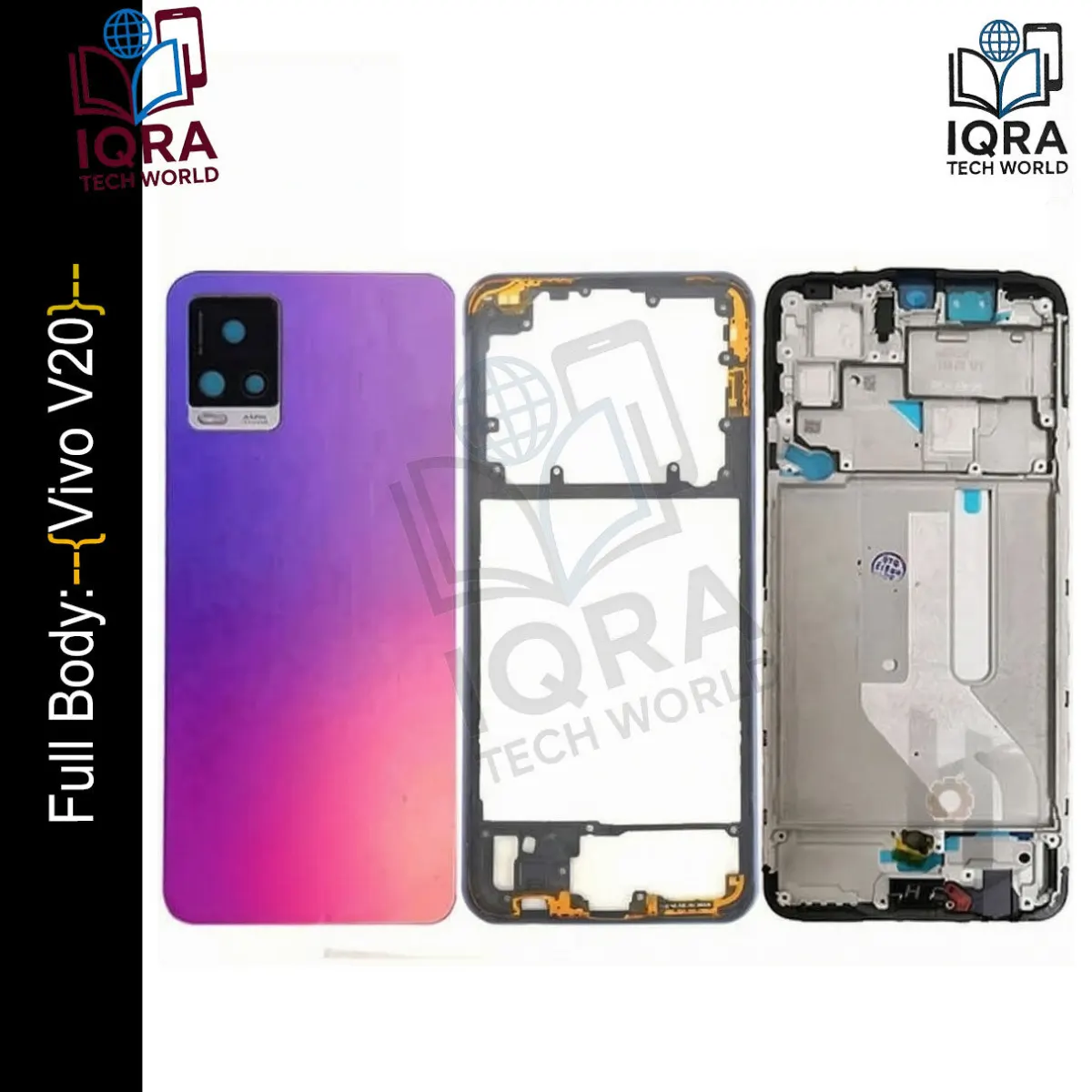 Vivo V20 Full Body Housing / Middle Frame Chassis with Back Panel(Purple) - Price in Bangladesh