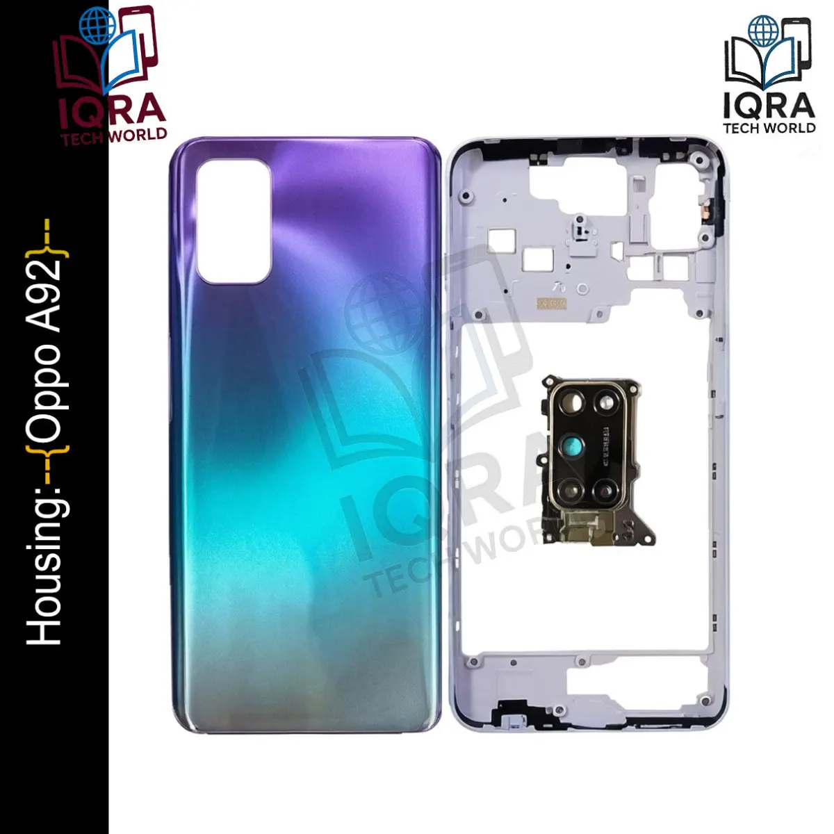 Oppo A92 (Backshell) Back Panel with Side Frame Housing(Purple) Back Panels & Housings Price in Bangladesh - Mobile.com.bd