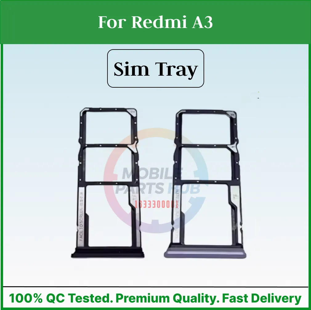 For Redmi A3 Sim Tray Micro SD Card Slot with Sim Ejector Pin Replacement Parts Sim Trays & Ejector Pins Price in Bangladesh - Mobile.com.bd