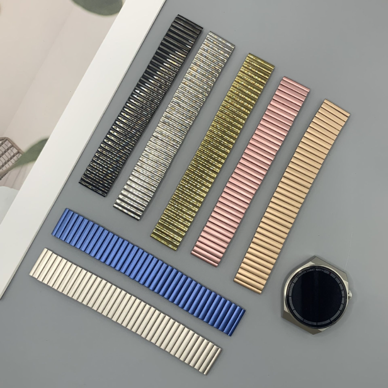 22mm Stainless Steel Elastic Stretchable Watch Band Adjustable Metal Strap for Smartwatches and Traditional Watches - Price in Bangladesh