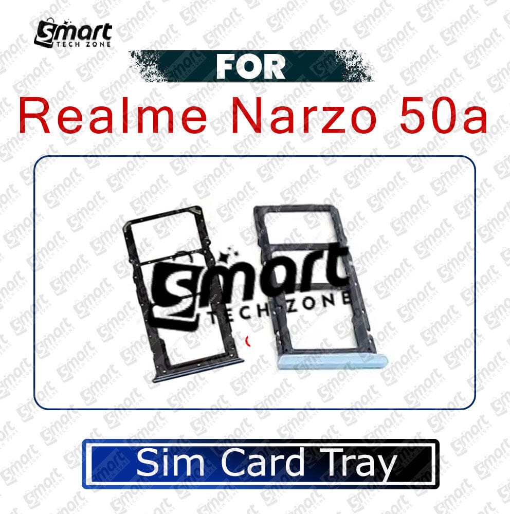 For Realme Narzo 50a Sim Tray Micro SD Card Slot with Sim Ejector Pin Replacement Parts - Price in Bangladesh