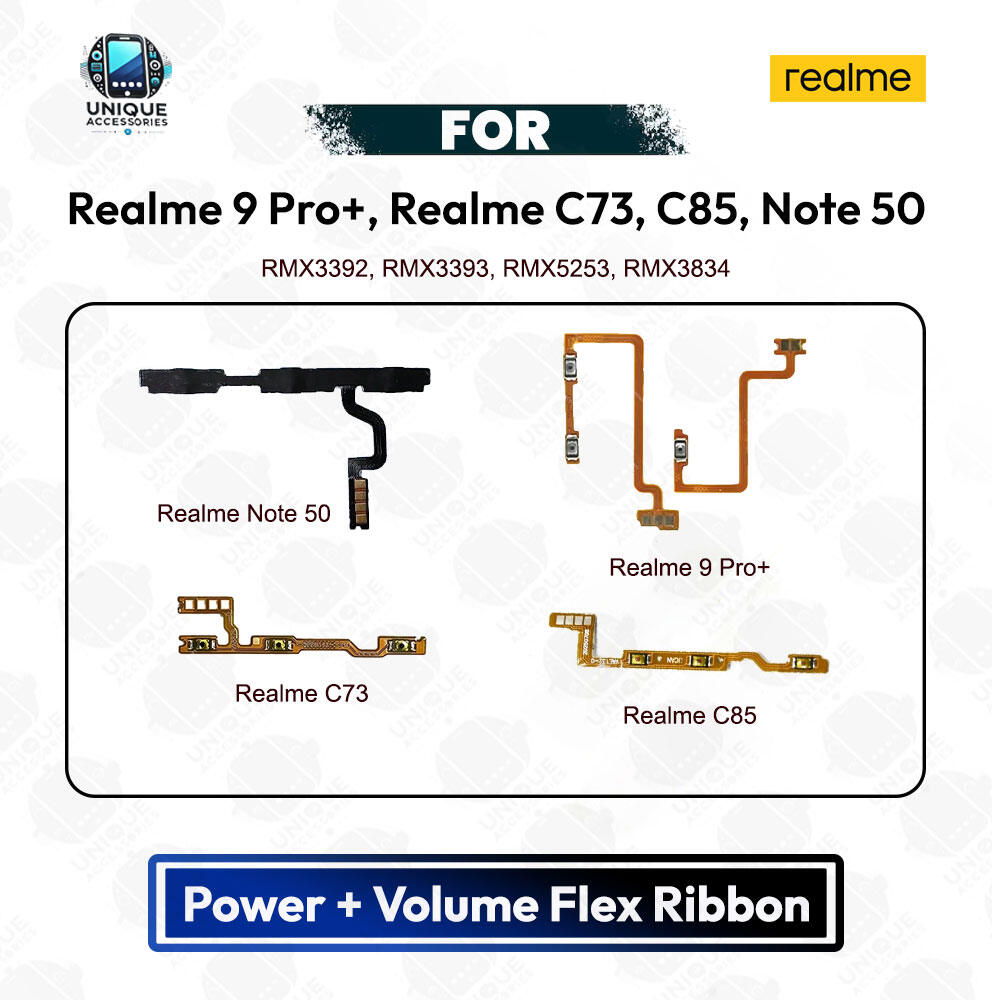 Realme 9 Pro+, Realme C73, C85, Note 50 Power Button Volume/On Off Key Flex Cable Replacement Parts - Price in Bangladesh