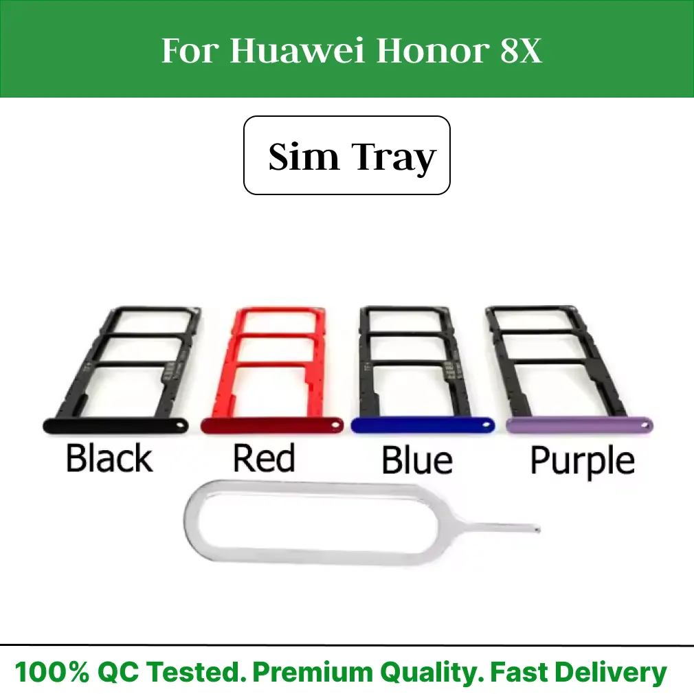 Huawei Honor 8X Nano Sim Card Tray Holder Sim Adaptor With Free Sim Ejector Pin Replacement Part Mobile Parts & Accessories Price in Bangladesh - Mobile.com.bd