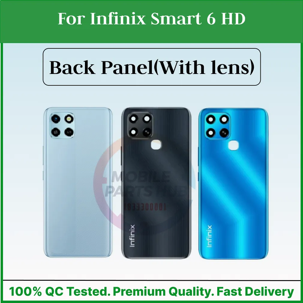 For Infinix Smart 6 HD Back Panel/Backshell/ Casing +Camera Lens + Side Button With Logo-All Colors Available - Price in Bangladesh