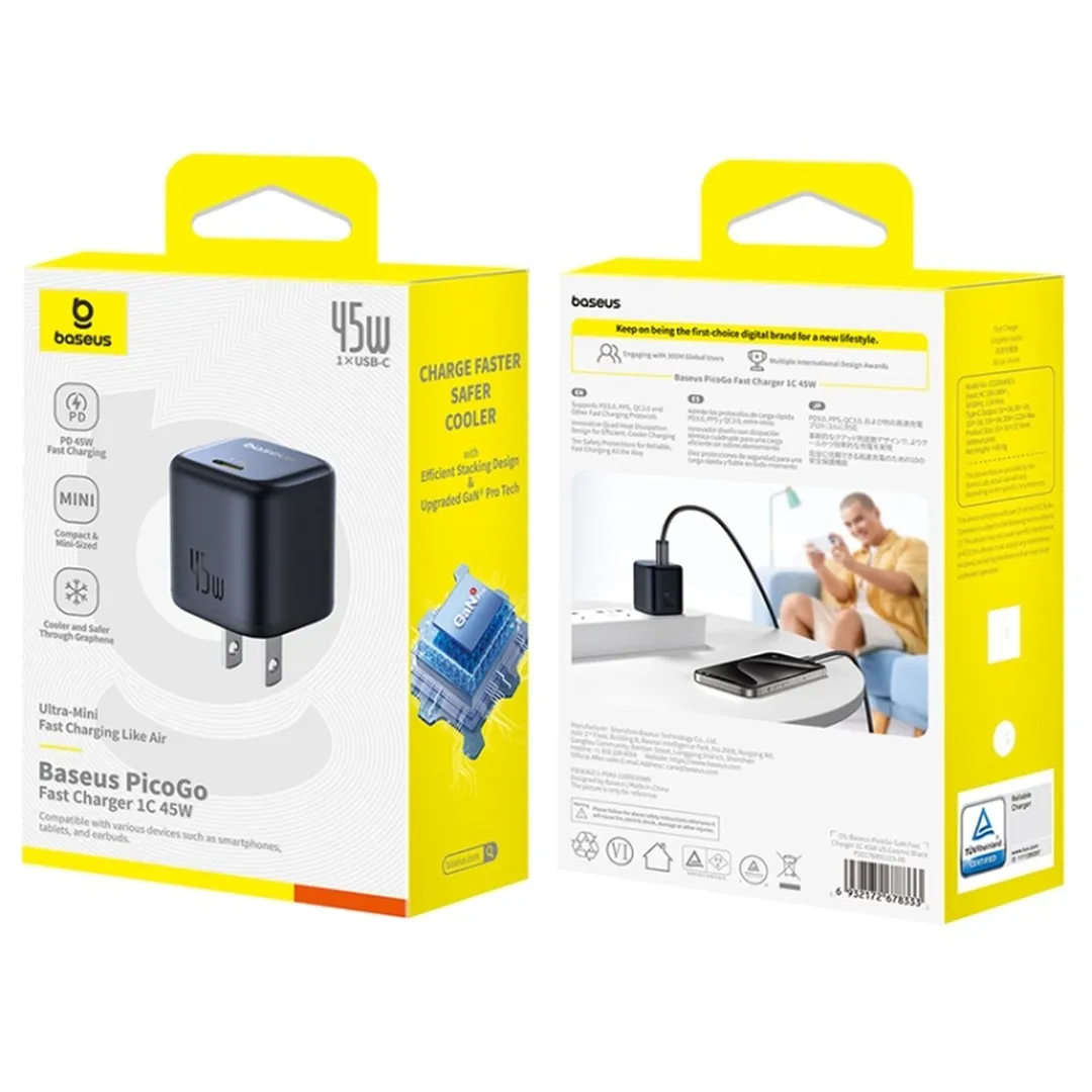 Baseus GaN6 Charger 45W PD AdapterModel No.: CCGAN45CS Input: AC 100-240V~, 50/60Hz, 1.5A Max. Type-C Output: 5V⎓3A; 9V⎓3A; 12V⎓3A; 15V⎓3A; 20V⎓2.25A ... Chargers Adapters Price in Bangladesh - Mobile.com.bd