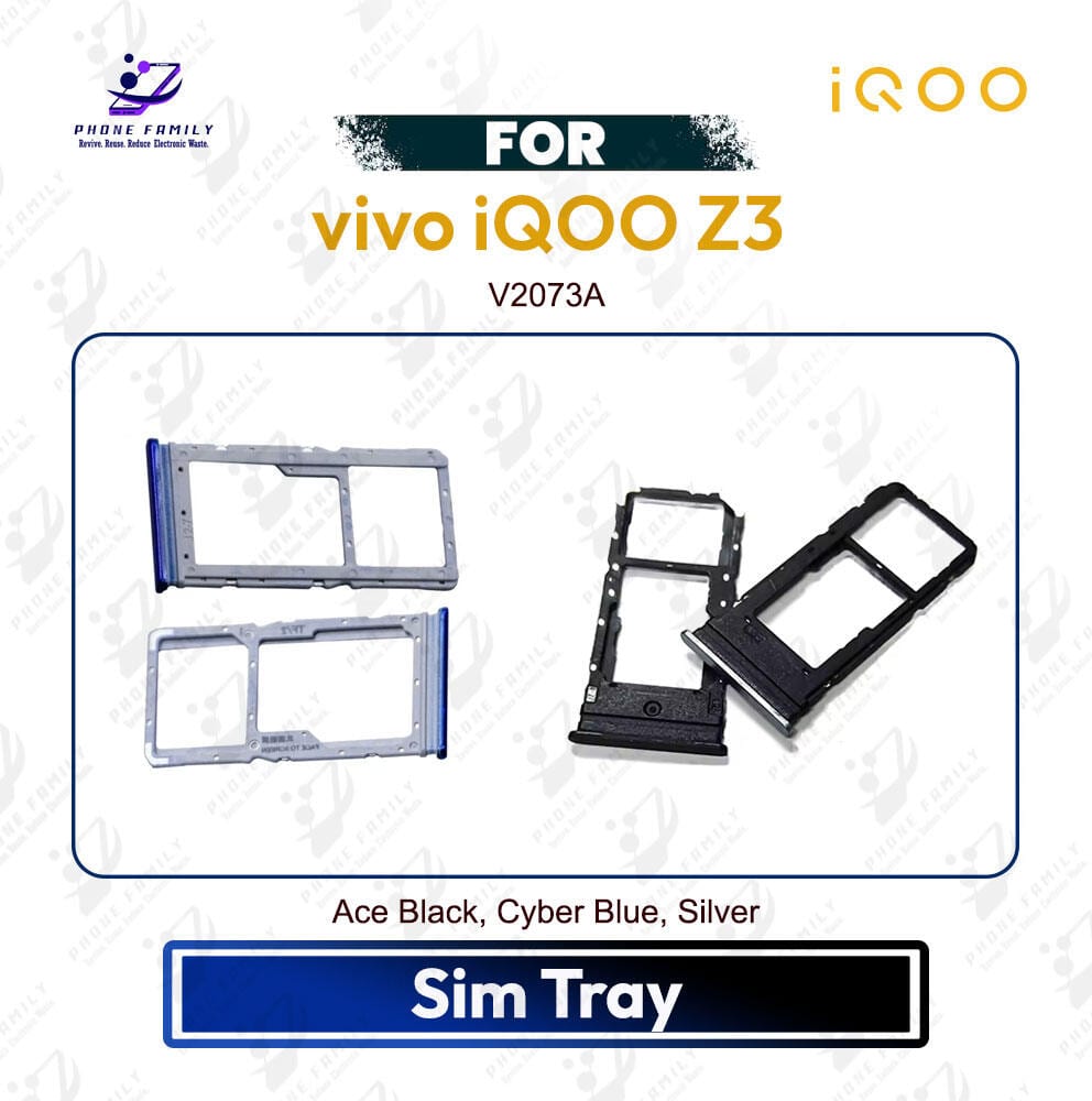 vivo iQOO Z3 Sim Tray / Sim Slot /SD Card Tray /Holder Card compatible Replacement Parts | V2073A - Price in Bangladesh