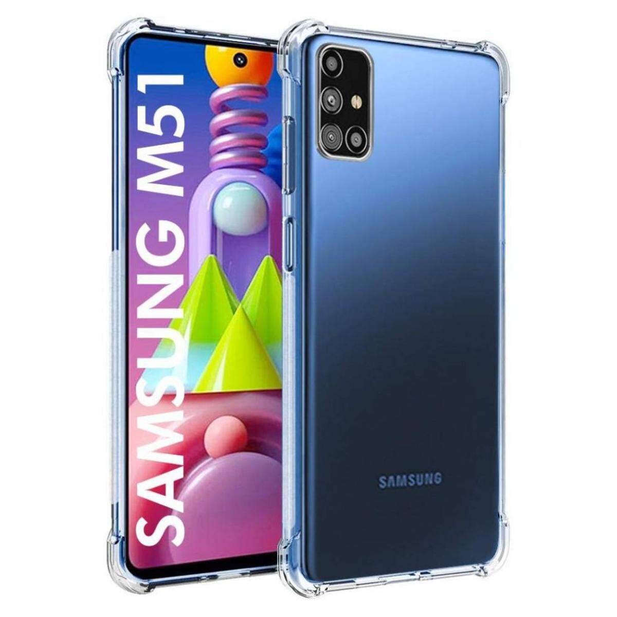 Samsung Galaxy M51 Soft TPU Back Cover Shockproof Silicone Bumper - Transparent