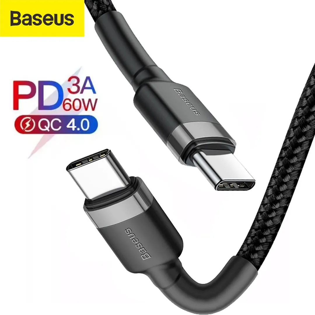 Baseus USB Type C to USB C Cable PD 60W QC3.0 3A Quick Charge Cable - Price in Bangladesh