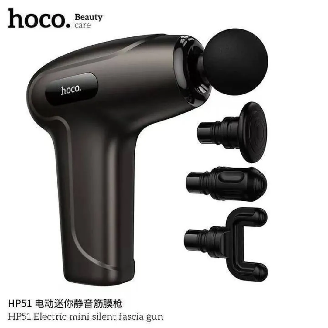 Hoco HP51 Massage Gun 6 Speed Adjustable 4 Interchangeable Heads Up to 5 Hours Battery Life Ultra Mini Portable Handheld Gun Deep Tissue Muscle Massager Silent Fascia Gun Mobile Accessories Price in Bangladesh - Mobile.com.bd